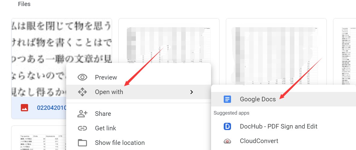 google drive open with
